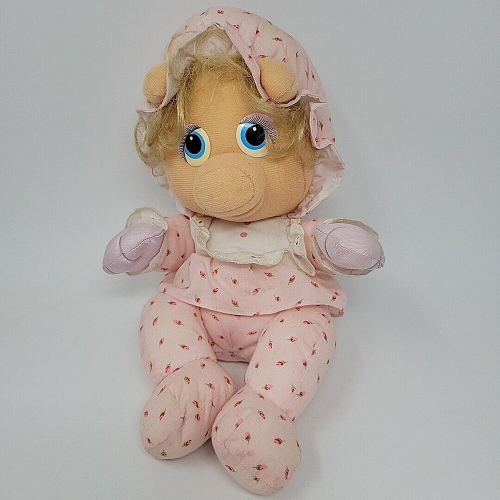 VTG 1984 Miss Piggy 9” Hasbro Softies Plush Pampers Muppet Babies Stuffed Doll